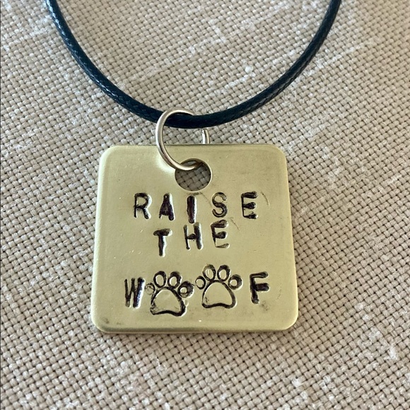 Artisan Other - RAISE THE WOOF Brass Necklace Handcrafted Artisan Stamped Pendant